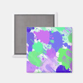 トレンディー抽象芸術カラフルネオン筆跡 マグネット (正面/裏面)