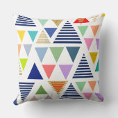 トレンディー抽象芸術カラフル三角形パターン クッション (裏面)
