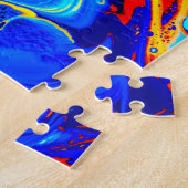 トレンディー抽象芸術カラフル色スワール ジグソーパズル (側面)