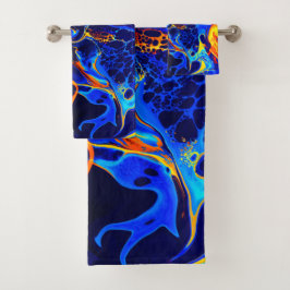 トレンディー抽象芸術カラフル色スワール バスタオルセット