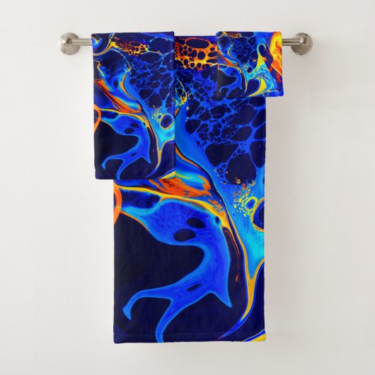 トレンディー抽象芸術カラフル色スワール バスタオルセット (インサイチュ)