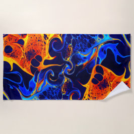 トレンディー抽象芸術カラフル色スワール ビーチタオル