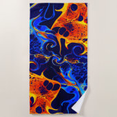 トレンディー抽象芸術カラフル色スワール ビーチタオル (正面)