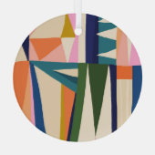 トレンディー抽象芸術カラフル：手書き。 ガラスオーナメント (裏面)