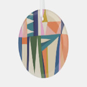 トレンディー抽象芸術カラフル：手書き。 ガラスオーナメント (正面左)