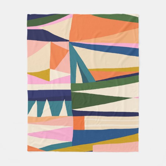 トレンディー抽象芸術カラフル:手書き。 フリースブランケット (正面)