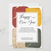 トレンディー抽象芸術カラーブロックアートハッピー新年 シーズンカード (正面)