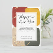 トレンディー抽象芸術カラーブロックアートハッピー新年 シーズンカード (スタンド正面)