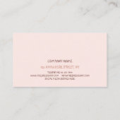 トレンディー抽象芸術シェイプリーフピンクベージュガーリー 名刺 (裏面)