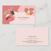 トレンディー抽象芸術シェイプリーフピンクベージュガーリー 名刺 (正面/裏面)