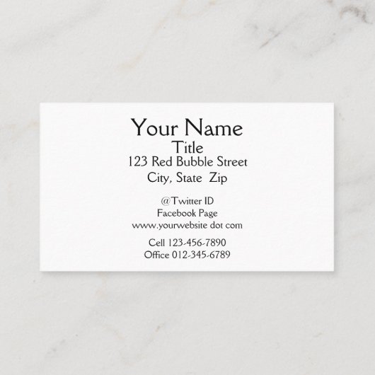 トレンディー抽象芸術テクノ緑のバブルストリーク 名刺 (裏面)