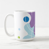 トレンディー抽象芸術パターン(紫と青) コーヒーマグカップ (左)