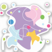 トレンディー抽象芸術パターン（紫と青） シール (正面)