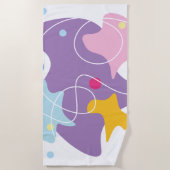 トレンディー抽象芸術パターン（紫と青） ビーチタオル (正面)