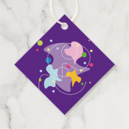 トレンディー抽象芸術パターン（紫と青） フェイバータグ