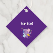 トレンディー抽象芸術パターン（紫と青） フェイバータグ (裏面)