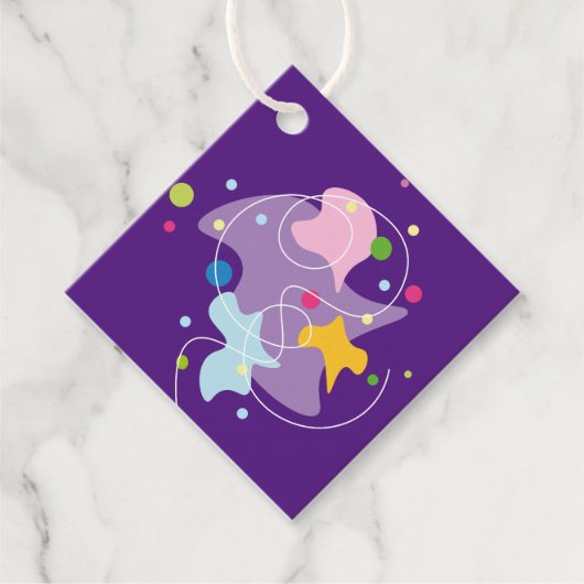 トレンディー抽象芸術パターン（紫と青） フェイバータグ (正面)