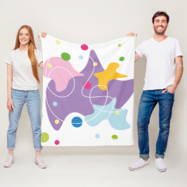 トレンディー抽象芸術パターン（紫と青） フリースブランケット