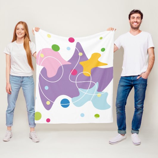 トレンディー抽象芸術パターン（紫と青） フリースブランケット (インサイチュ)