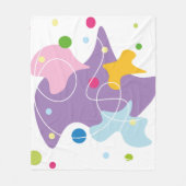 トレンディー抽象芸術パターン（紫と青） フリースブランケット (正面)