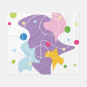 トレンディー抽象芸術パターン（紫と青） フリースブランケット (正面(横))