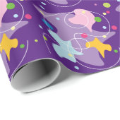 トレンディー抽象芸術パターン（紫と青） ラッピングペーパー (ロールコーナー)