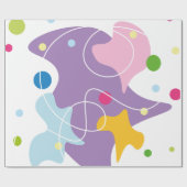 トレンディー抽象芸術パターン（紫と青） ラッピングペーパー (フラット)