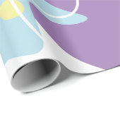 トレンディー抽象芸術パターン（紫と青） ラッピングペーパー (ロールコーナー)