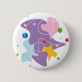 トレンディー抽象芸術パターン（紫と青） 缶バッジ (正面)