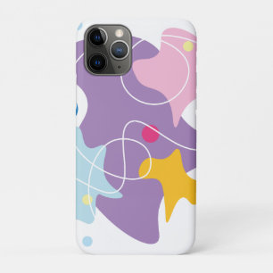 トレンディー抽象芸術パターン（紫と青） iPhone 11 PROケース