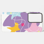 トレンディー抽象芸術パターン（紫と青） SAMSUNG GALAXYケース (左側面)