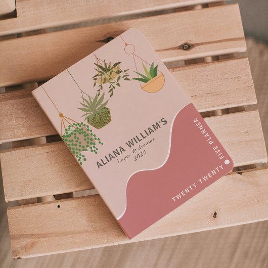 トレンディー抽象芸術ピンクガーデナー2025プランナー プランナー手帳