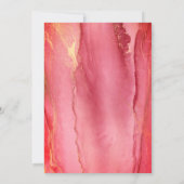 トレンディー抽象芸術ブライトピンク結婚式招待状 招待状 (裏面)