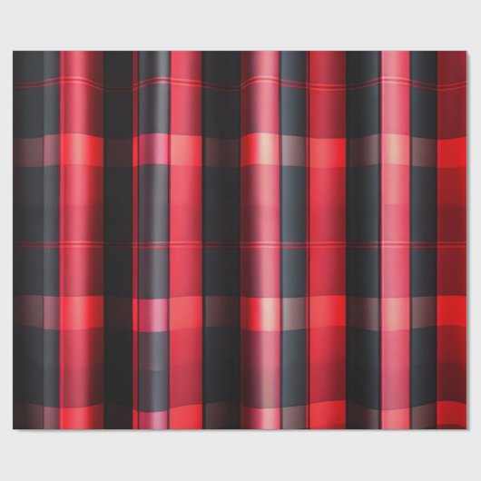 トレンディー抽象芸術レッドブラックプレイドコレクション ラッピングペーパー (フラット)
