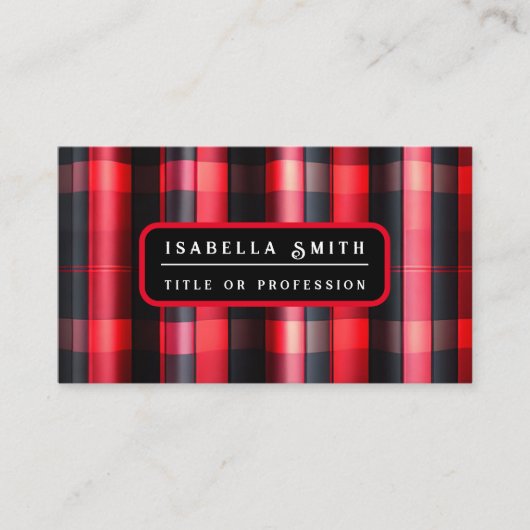トレンディー抽象芸術レッドブラックプレイドコレクション 名刺 (正面)
