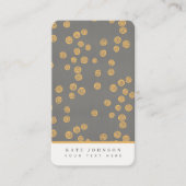 トレンディー抽象芸術レトロヴィンテージグレー金ゴールドQRコード 名刺 (正面)