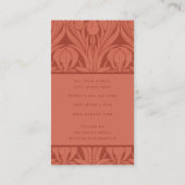 トレンディー抽象芸術レトロヴィンテージフローラテラコッタ 名刺 (裏面)