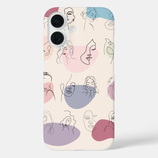 トレンディー抽象芸術女性ラインアートiPhoneケース Case-Mate iPhoneケース (裏面)