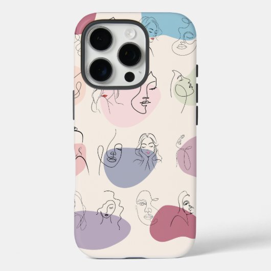 トレンディー抽象芸術女性ラインアートiPhoneケース Case-Mate iPhoneケース (裏面)