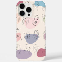 トレンディー抽象芸術女性ラインアートiPhoneケース