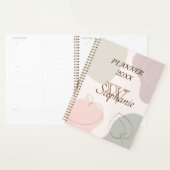 トレンディー抽象芸術形状スケッチリーフハートモノグラム プランナー手帳 (ディスプレー)