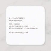 トレンディー抽象芸術水彩色バラ金ゴールドグリッター スクエア名刺 (裏面)