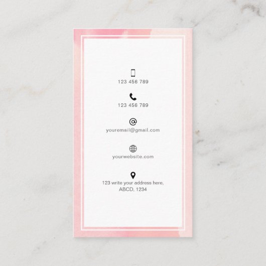 トレンディー抽象芸術水色ソーシャルメディアパーソナル 名刺 (裏面)