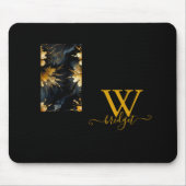 トレンディー抽象芸術黒金ゴールド大理石 マウスパッド (正面)