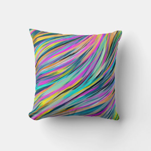 トレンディー数々のカラーネオンサイケデリック抽象デザイン クッション (正面)