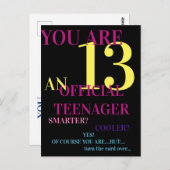 トレンディー数々のカラー公式10代の若者第13誕生日 ポストカード (正面/裏面)