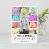トレンディー数々のカラー写真コラージュ卒業 案内状 (スタンド正面)