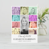 トレンディー数々のカラー写真コラージュ卒業 案内状 (スタンド正面)