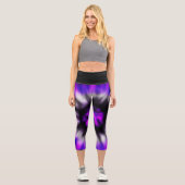 トレンディー数々のカラー鮮やかブルーパープル絞り染め カプリレギンス (正面)