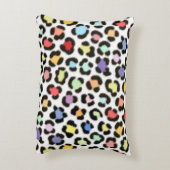 トレンディー数々のカラーLeopardファーエフェクトパターン アクセントクッション (裏面(縦))